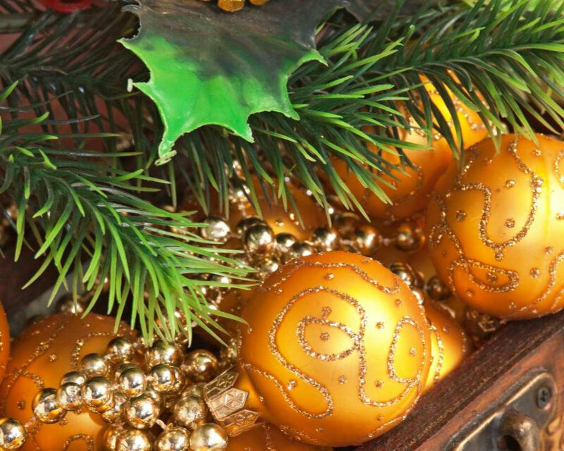 Golden Ornaments in Box