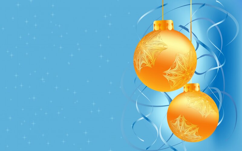 Golden Ornaments on Blue — Festive, Vector Art