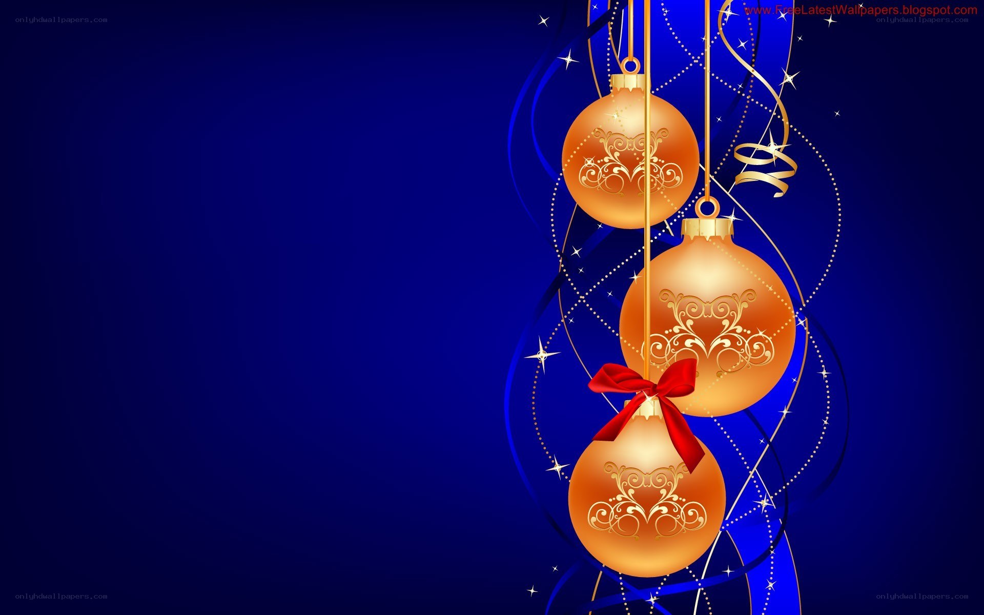 golden ornaments on blue