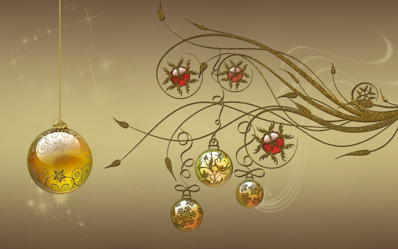 Golden Ornaments on Vine