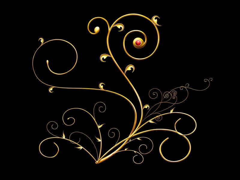 golden ornate swirl design
