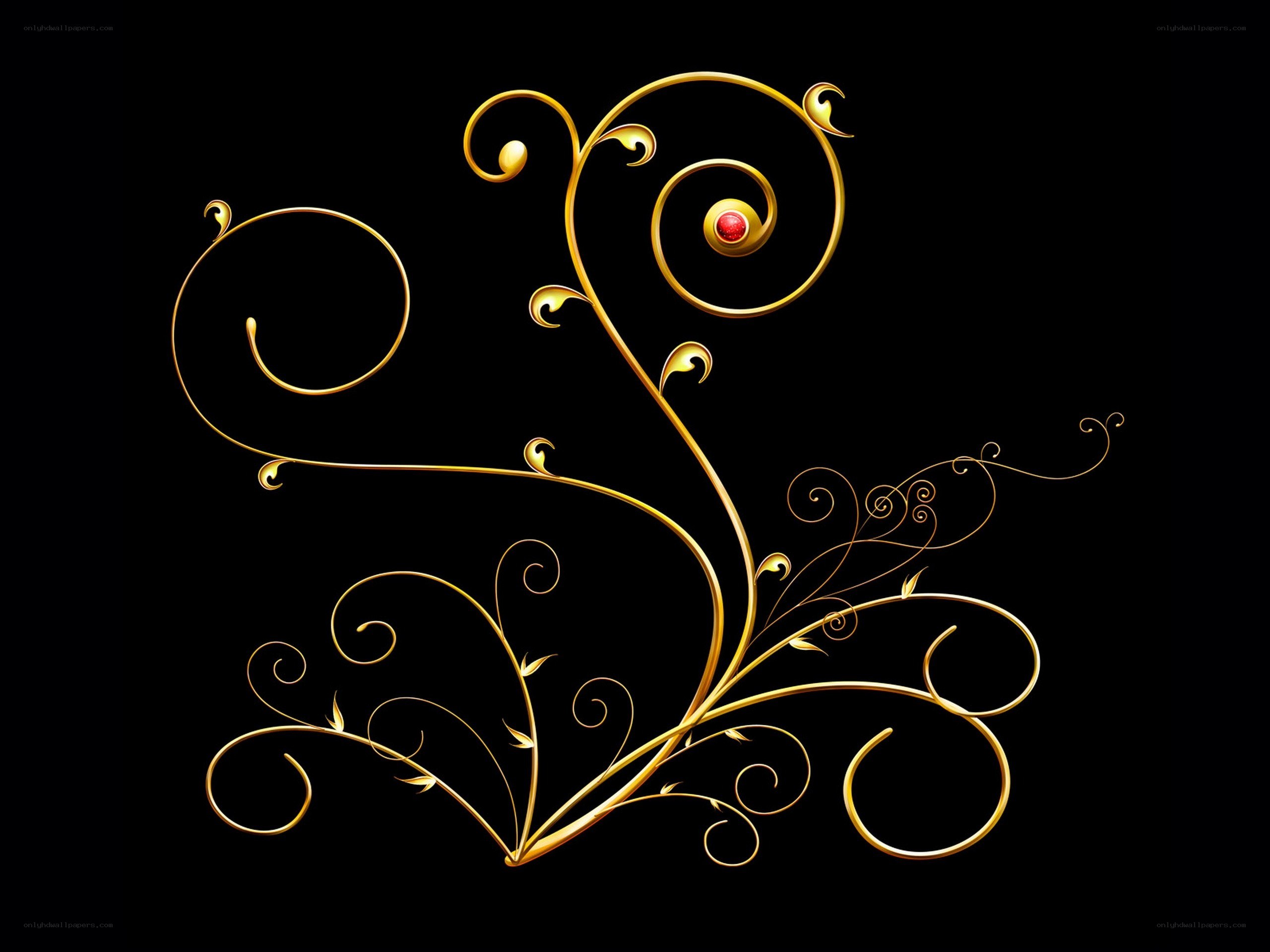 golden ornate swirl design