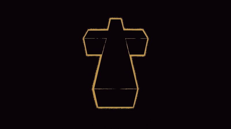 Golden Outline of a Robe — Black, Dramatic
