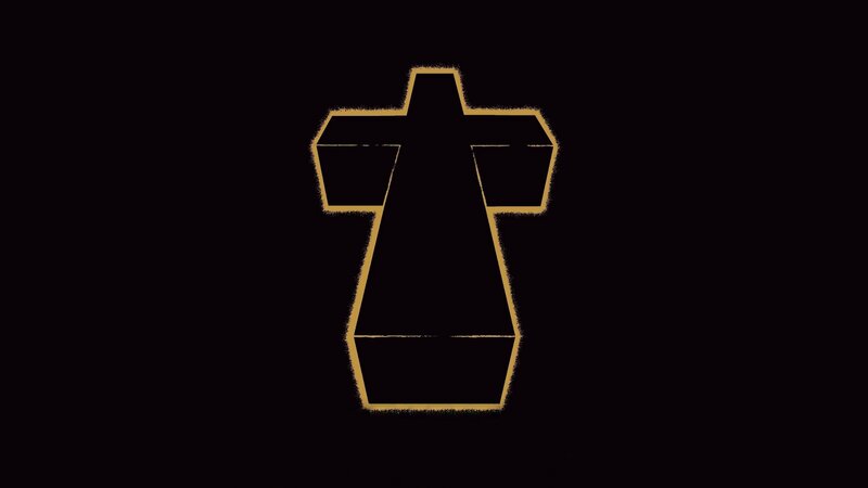 Golden Outline of a Robe — Black
