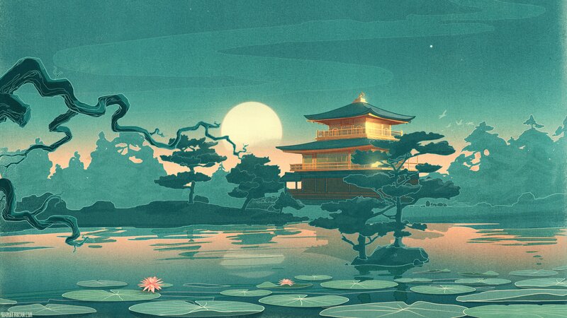 Golden Pagoda on Lake