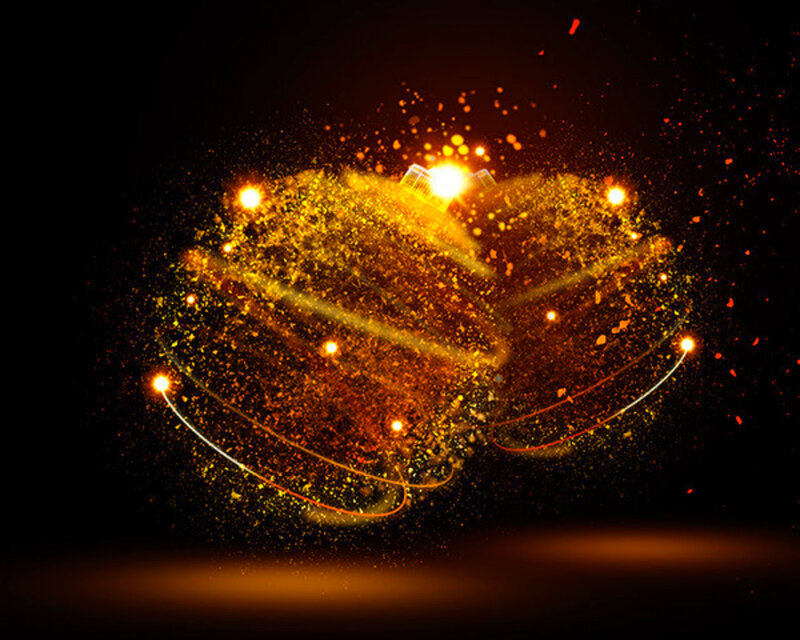 Golden Particle Explosion — Gold