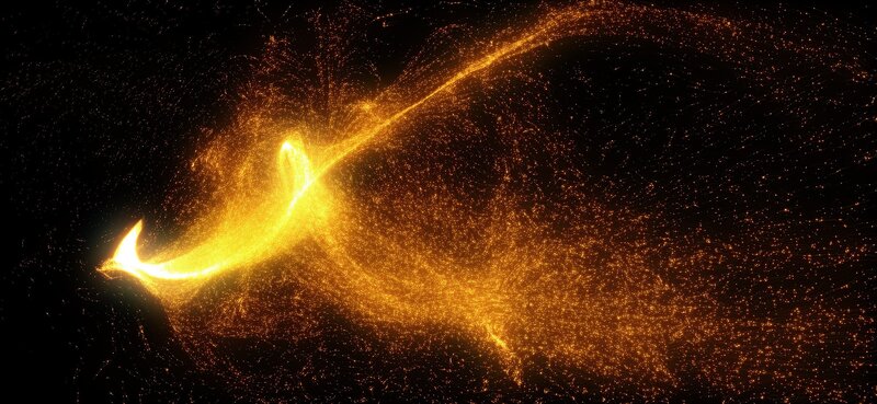 Golden Particle Stream — Gold