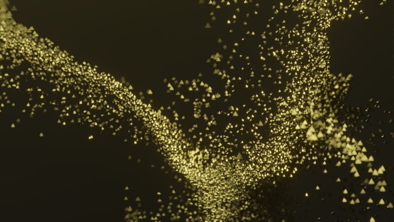 Golden Particles in Motion — Gold, Dynamic