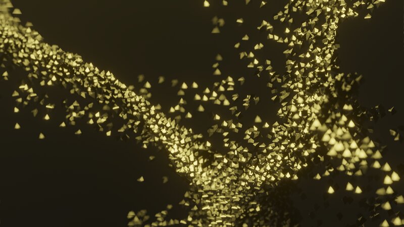 Golden Particles in Motion — Gold