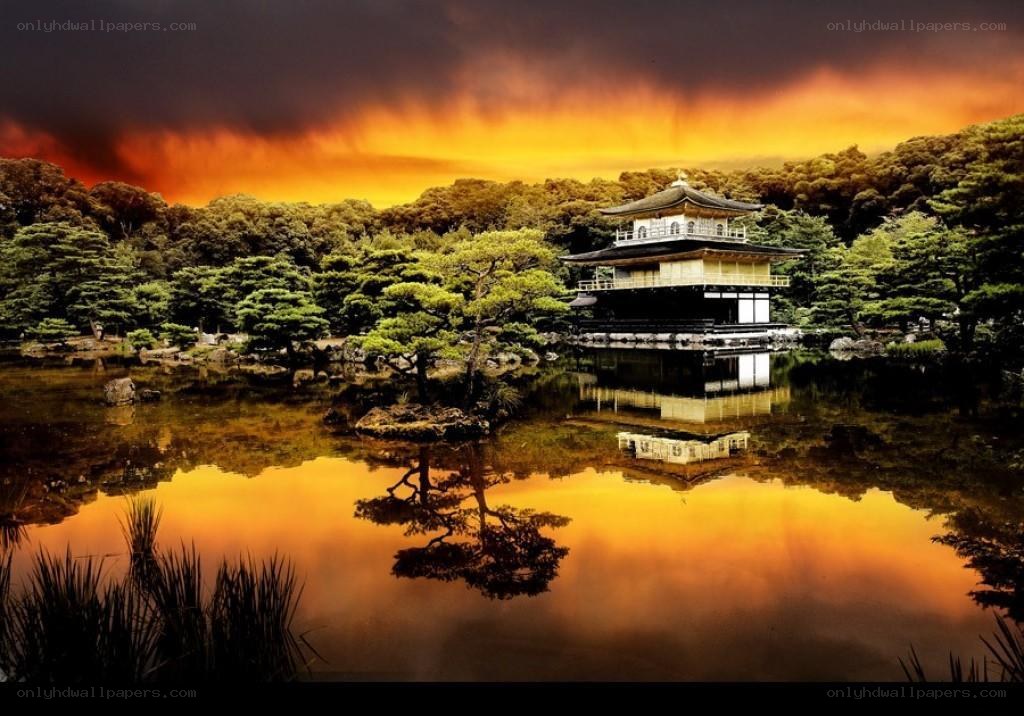 Golden Pavilion at sunset