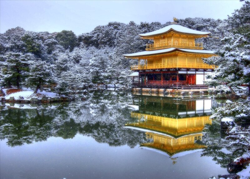 Golden Pavilion in Snow — Gold