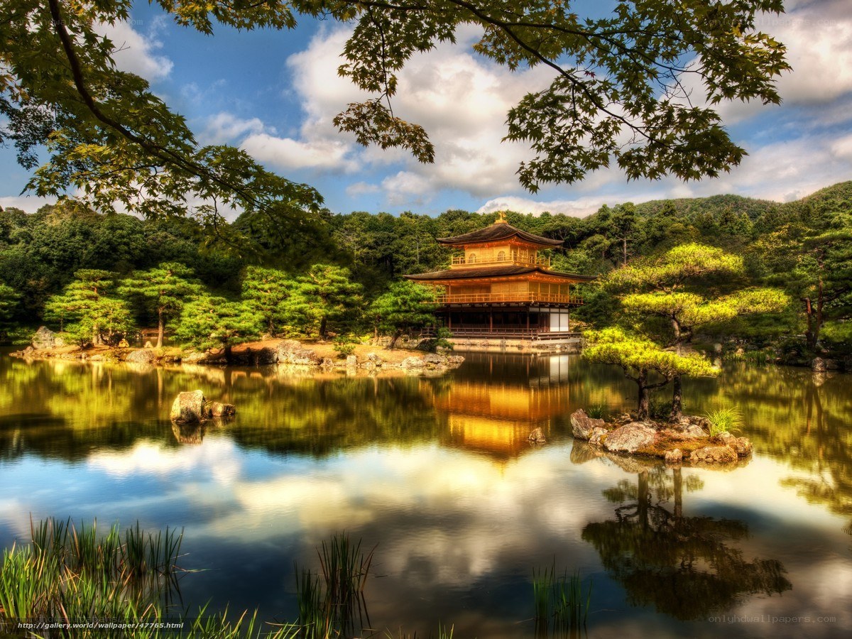 Golden Pavilion reflected in a pond