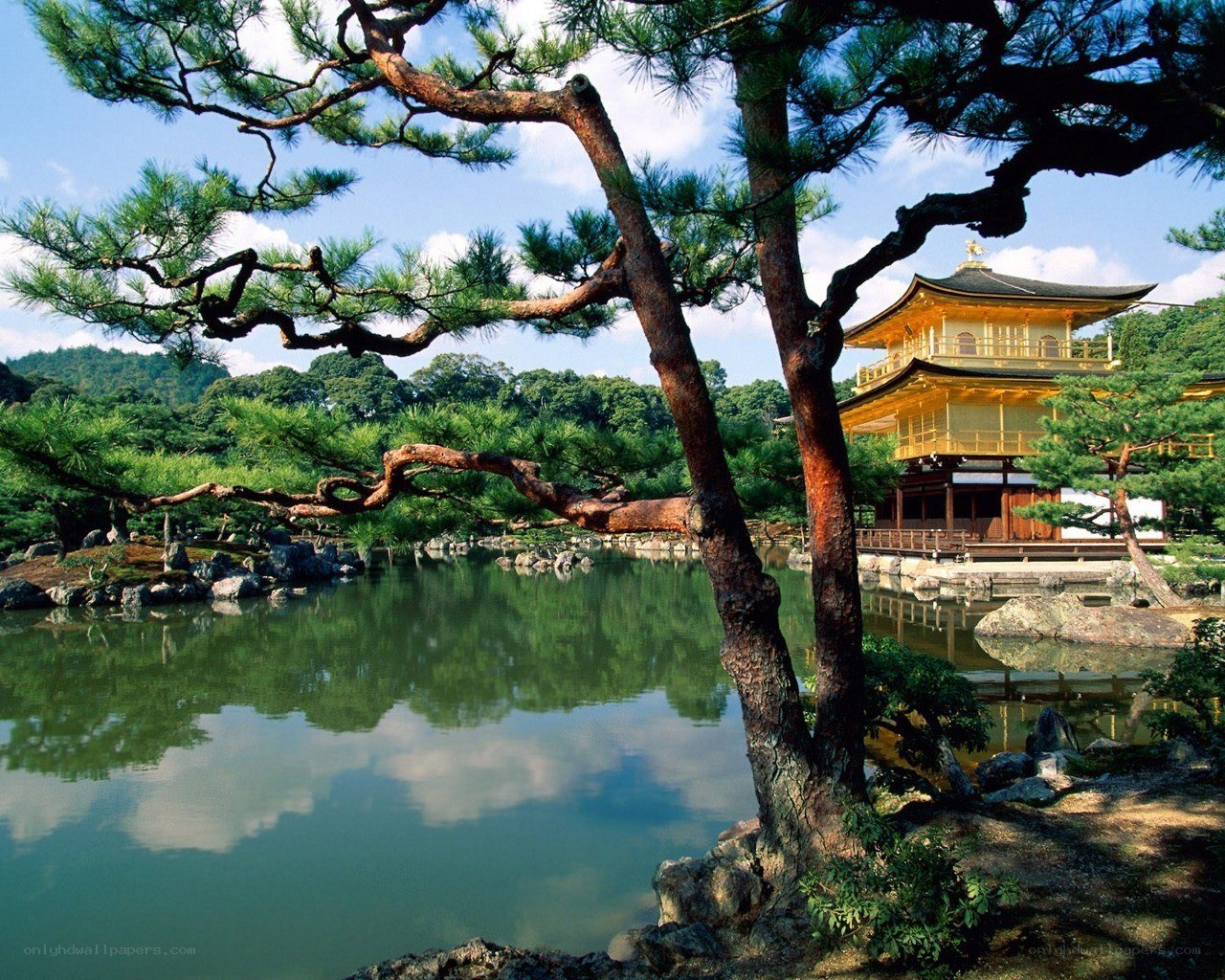 Golden Pavilion reflected in pond