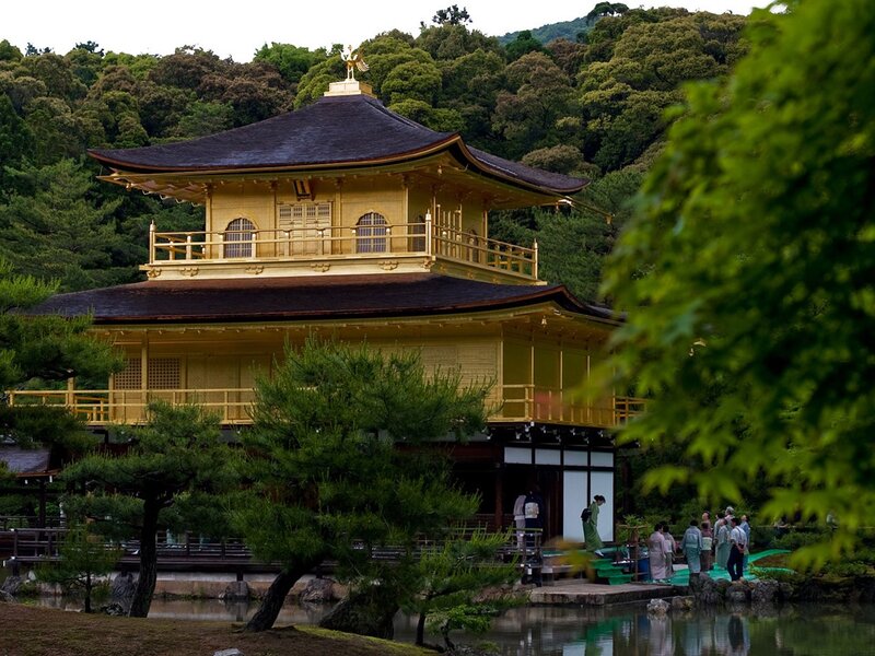 Golden Pavilion Temple — Gold, Serene, Afternoon, Photograph, Trees, Pond