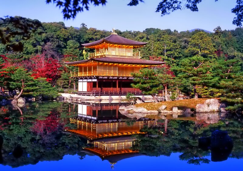 Golden Pavilion Temple — Gold, Serene, Autumn, Photograph