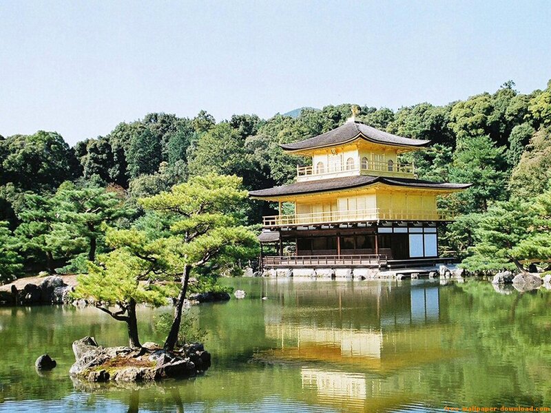 Golden Pavilion Temple — Green, Serene, Afternoon