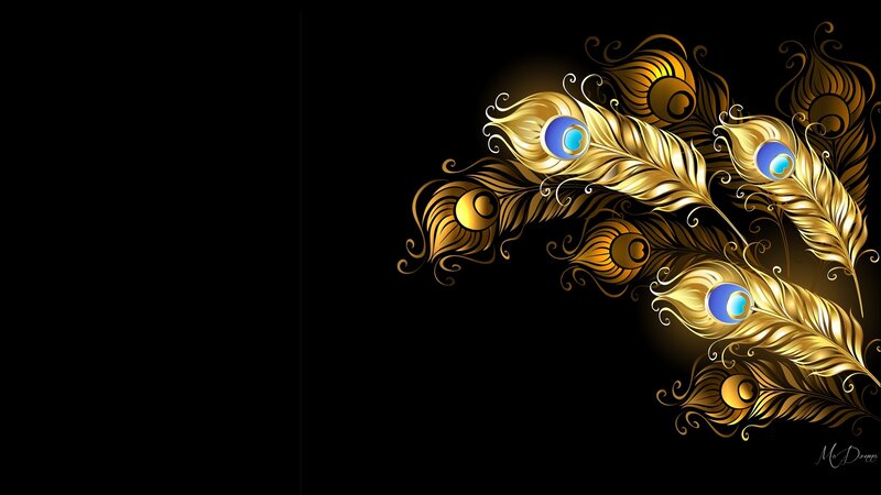 Golden Peacock Feathers