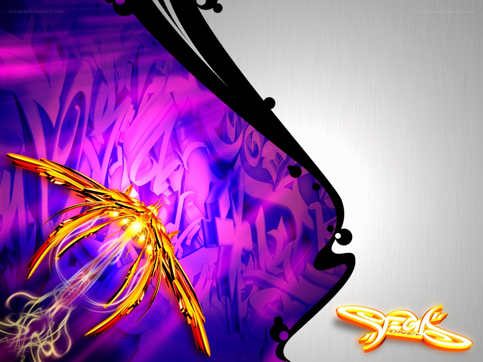 golden phoenix on purple background