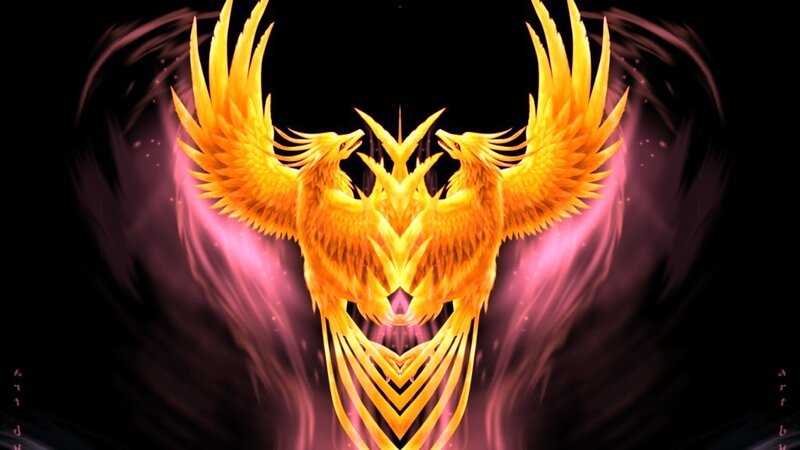 Golden phoenix symmetrical design
