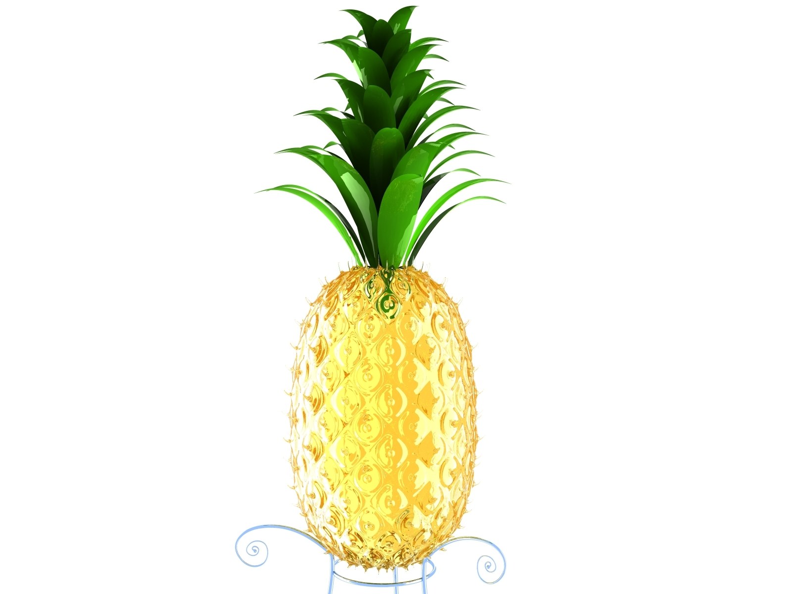 golden pineapple on stand