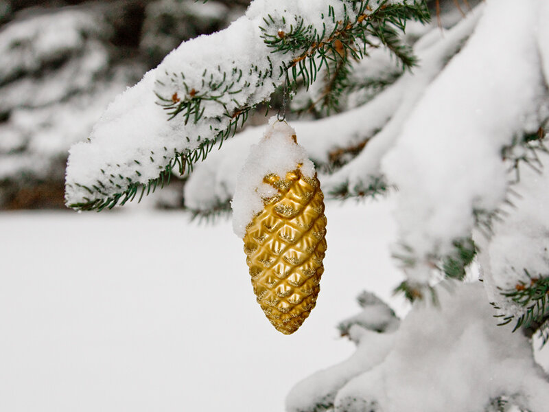Golden Pinecone Ornament