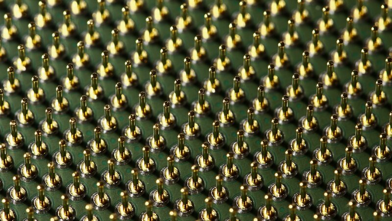 Golden Pins on Circuit Board