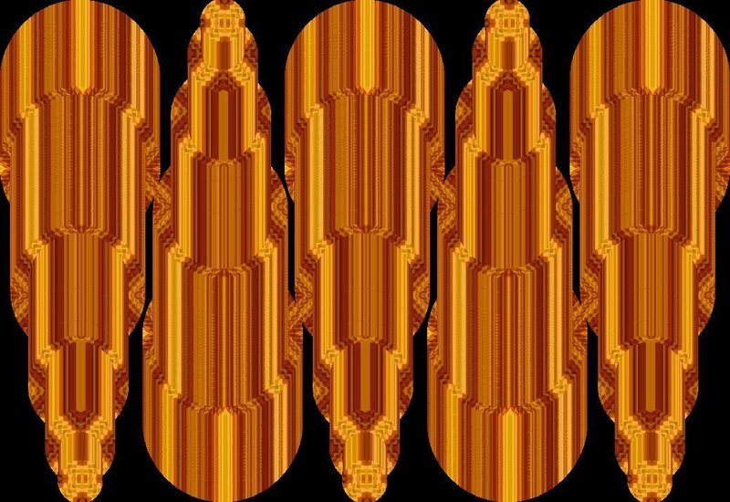 golden pixel art structures