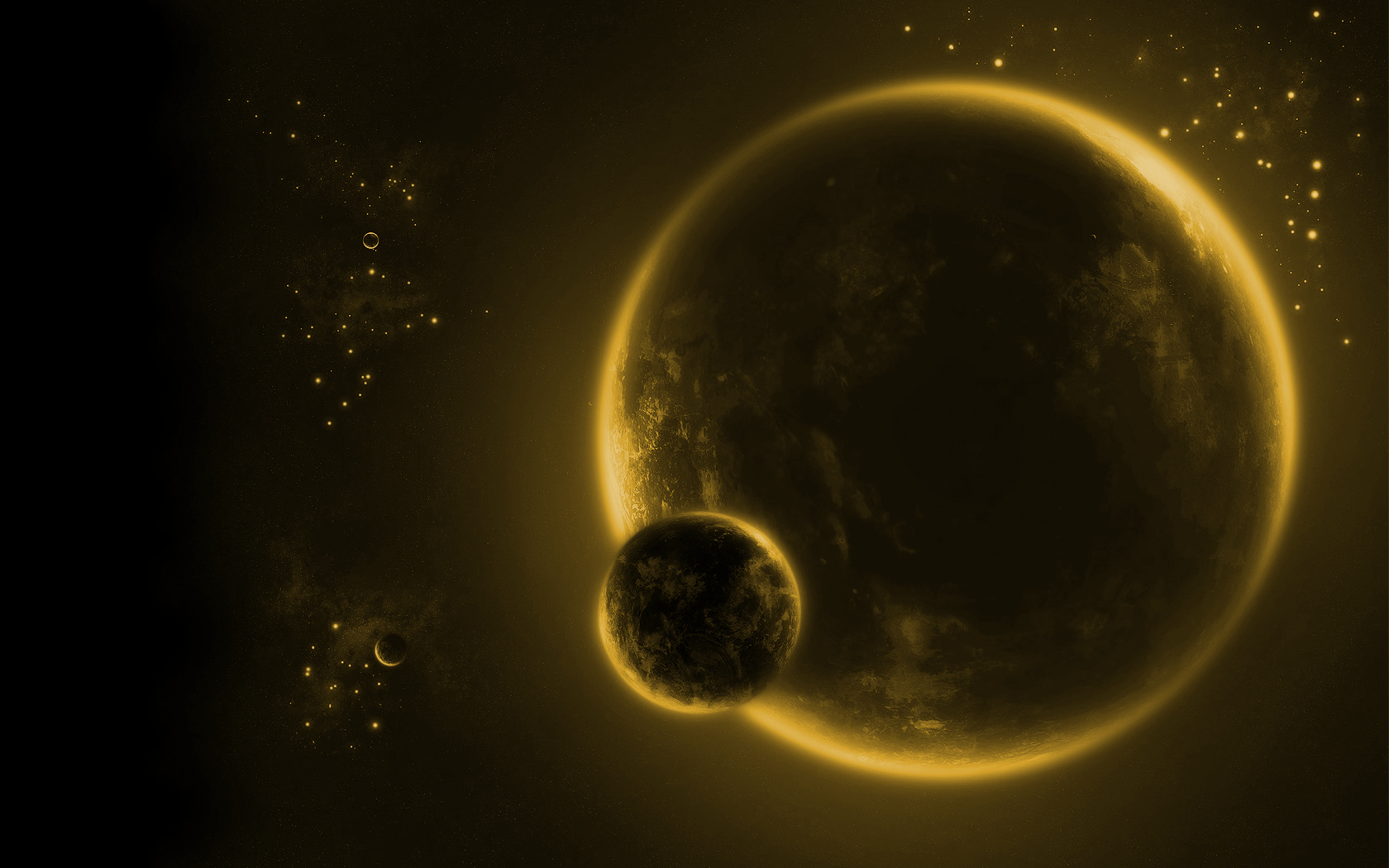 Golden planets in space