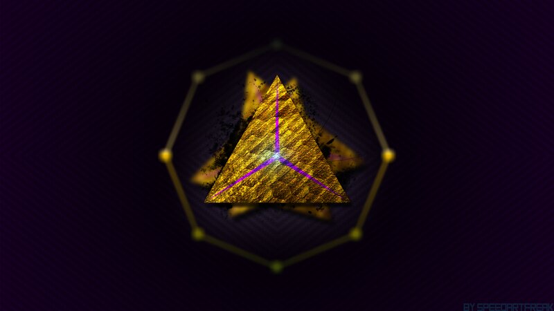 Golden Pyramid in Hexagon — Purple