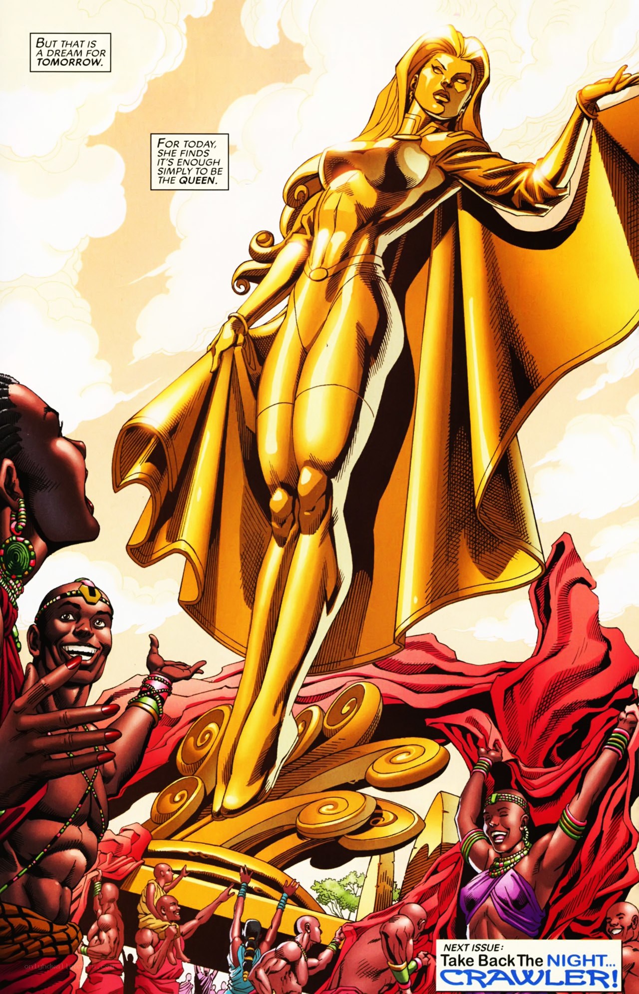 golden queen statue