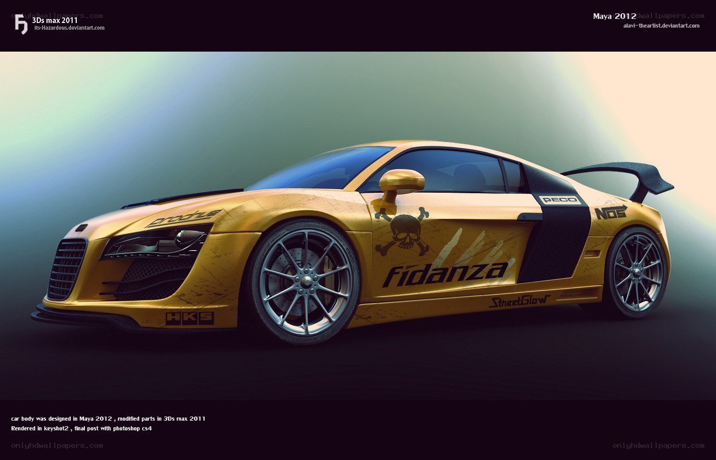 Golden race car concept