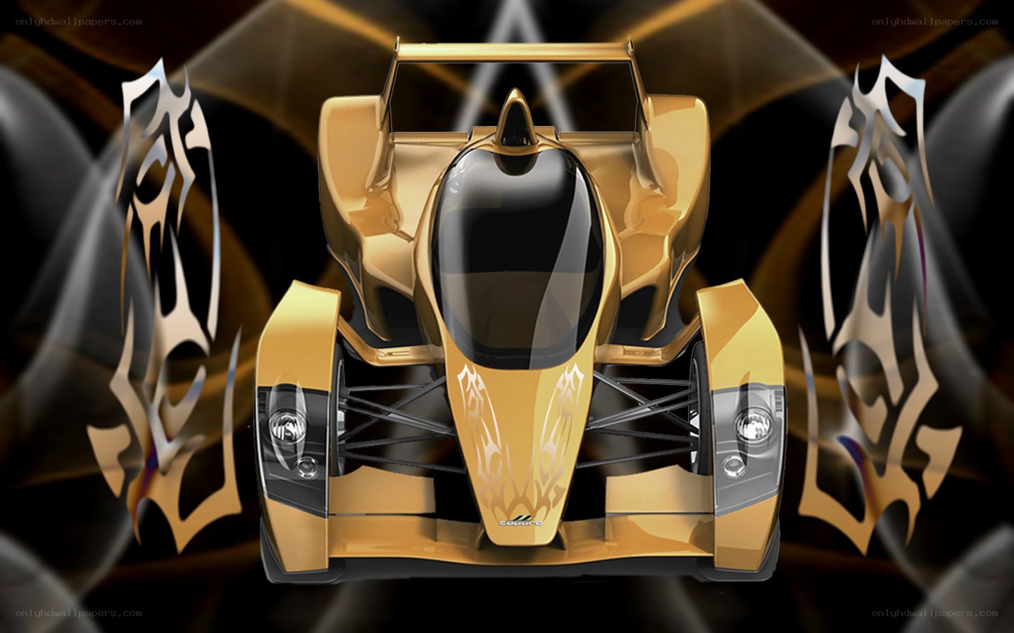 golden race car concept