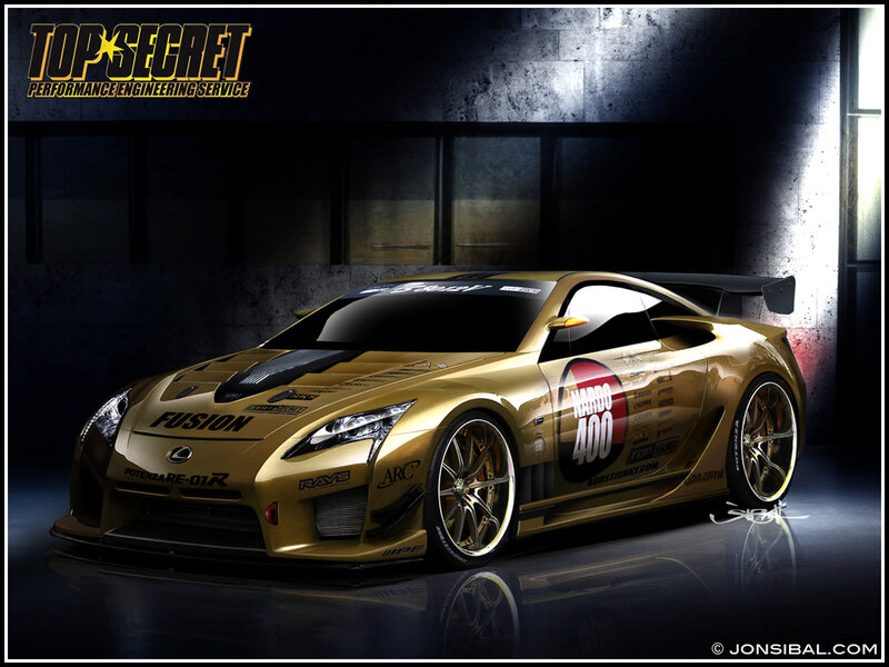 golden race car concept