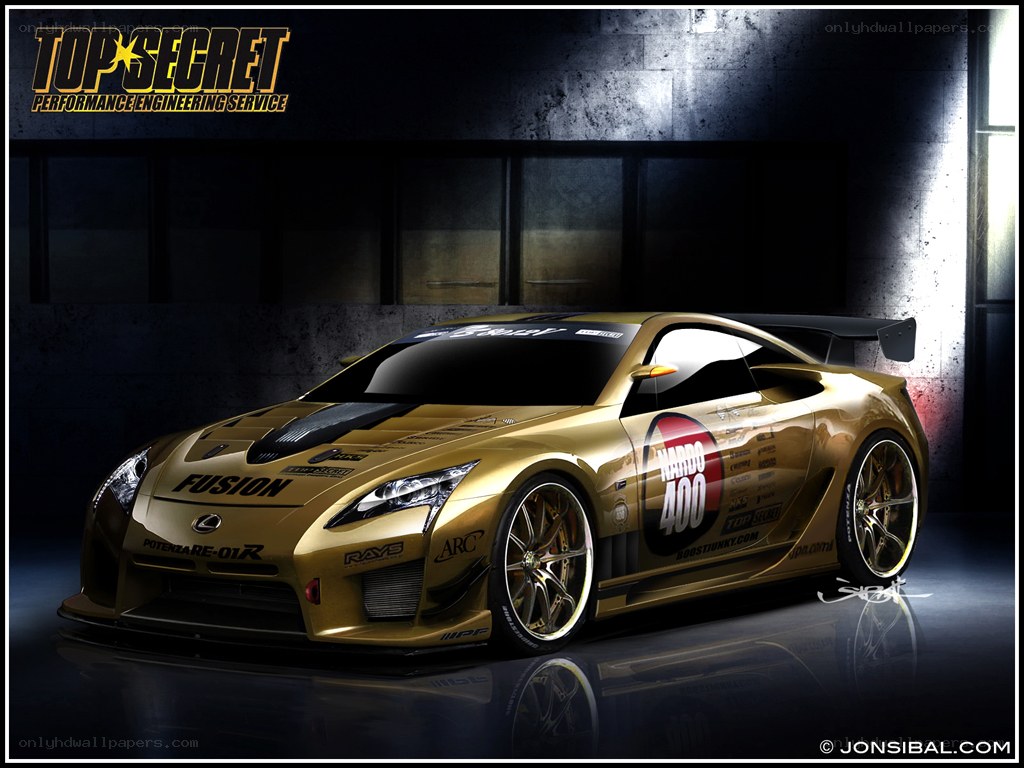 golden race car concept