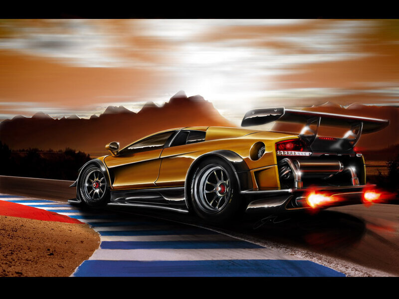 Golden Race Car