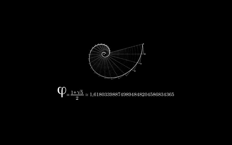 Golden Ratio Spiral — Black