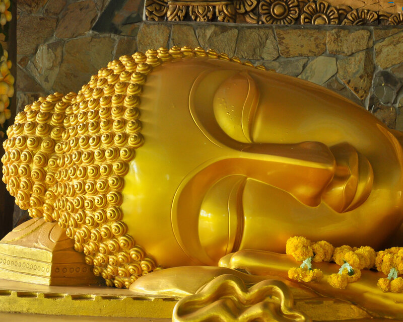 Golden Reclining Buddha — Gold, Serene