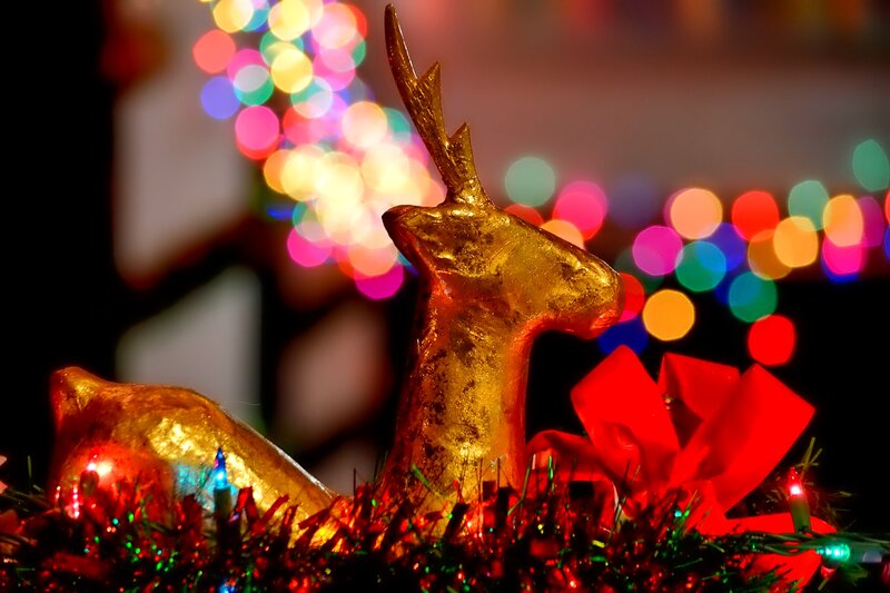 Golden Reindeer Figurine — Gold