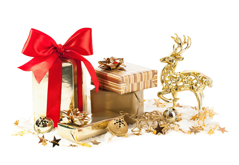 Golden Reindeer Figurine