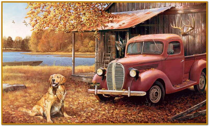 Golden Retriever Dog — Brown, Serene, Autumn