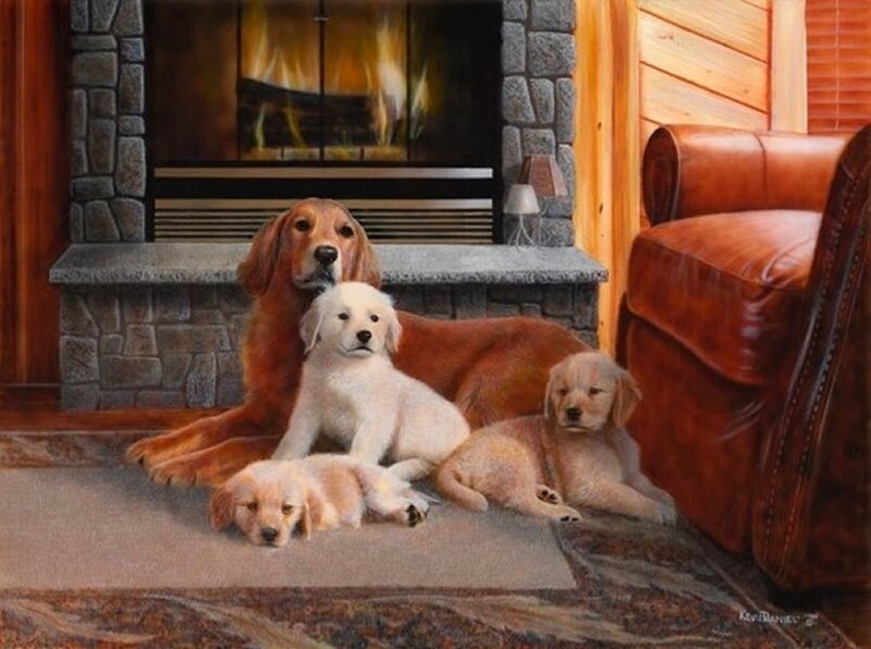 Golden Retriever Family — Brown