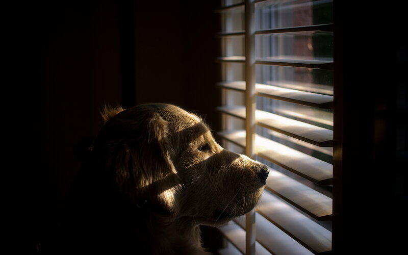 Golden Retriever Puppy — Brown, Dramatic, Afternoon