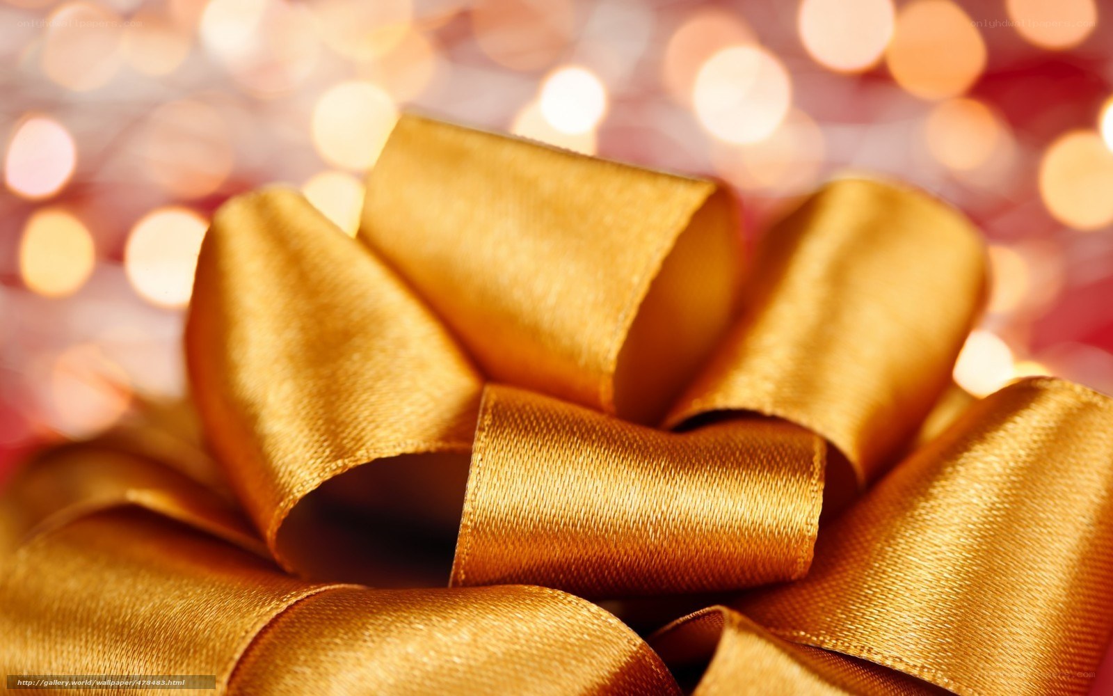 Golden ribbon bow