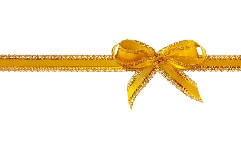 golden ribbon bow