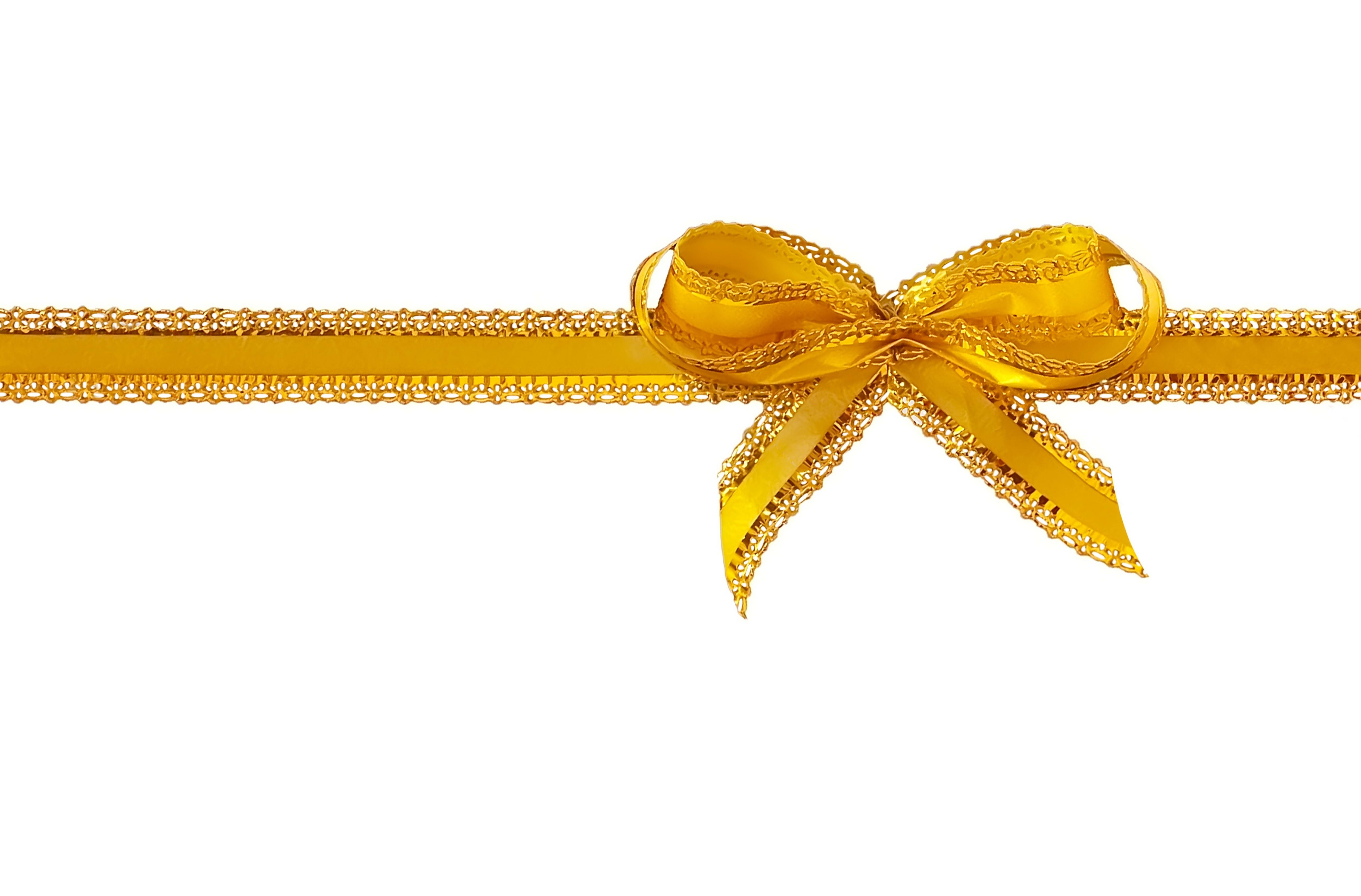 golden ribbon bow