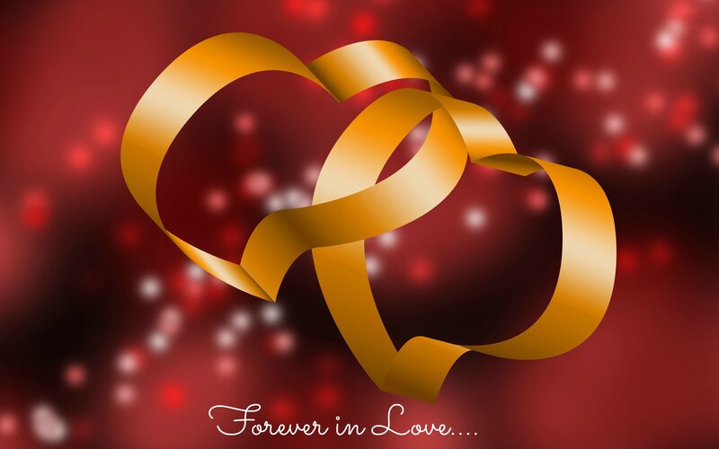 Golden Ribbon Hearts