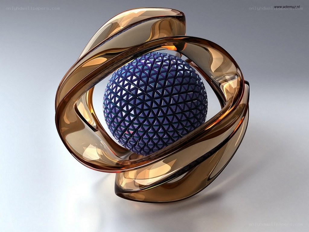 Golden ring encircling blue sphere