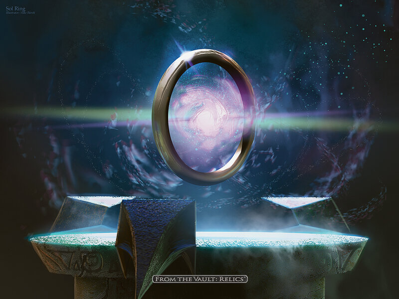 Golden Ring with Galaxy
