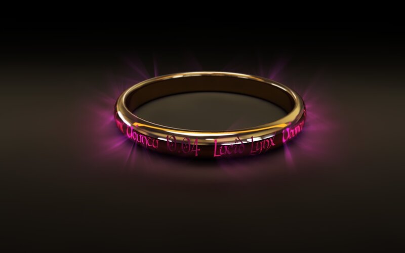 Golden Ring with Glowing Text