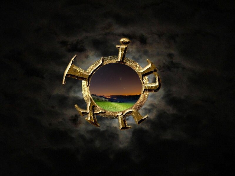 Golden Ring with Landscape